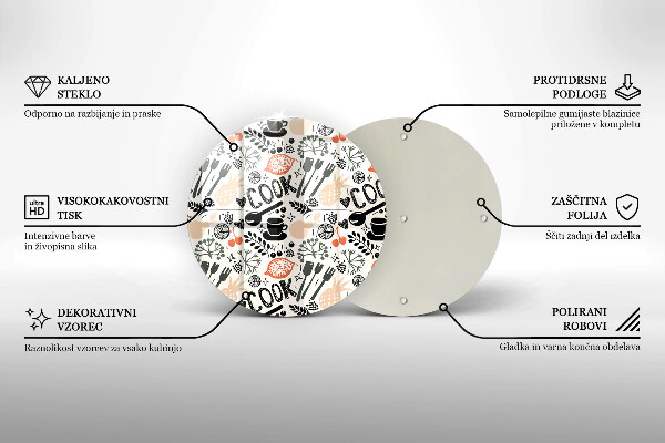 Chopping board glass Drawing kitchen theme