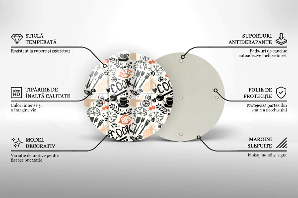 Chopping board glass Drawing kitchen theme