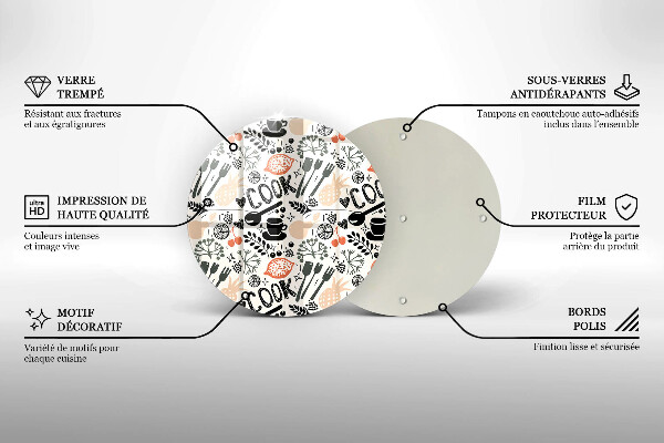 Chopping board glass Drawing kitchen theme