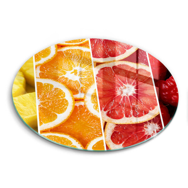 Chopping board glass Colorful fruit