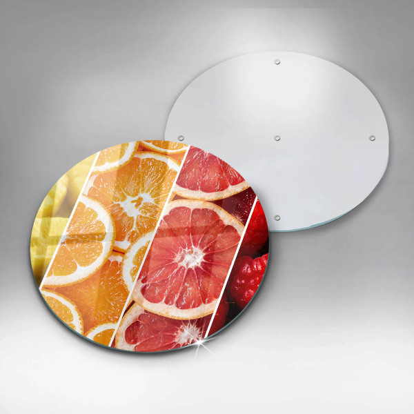 Chopping board glass Colorful fruit