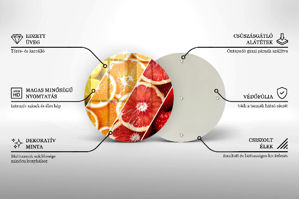 Chopping board glass Colorful fruit