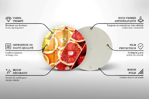 Chopping board glass Colorful fruit