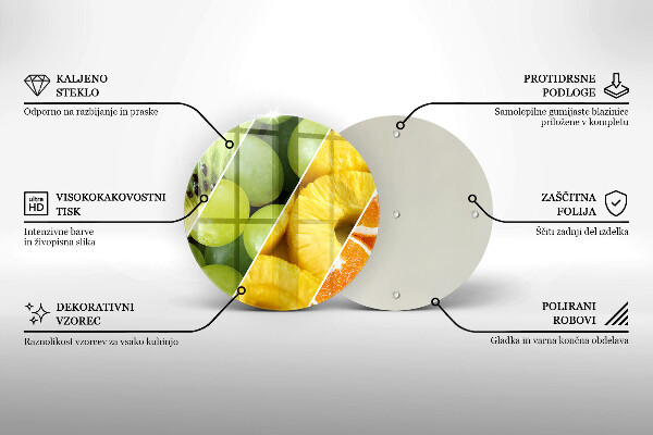 Chopping board glass Colorful fruit