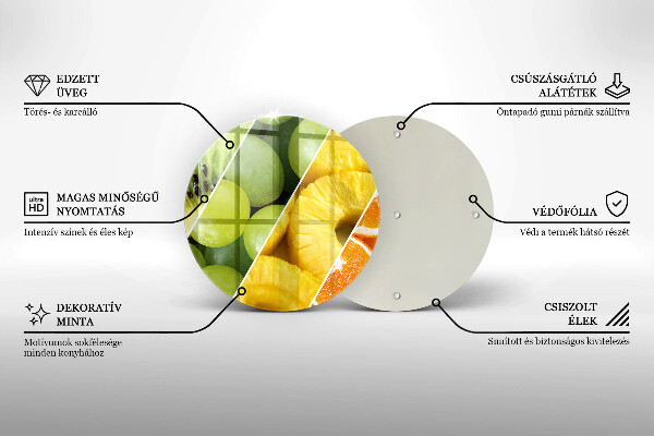 Chopping board glass Colorful fruit