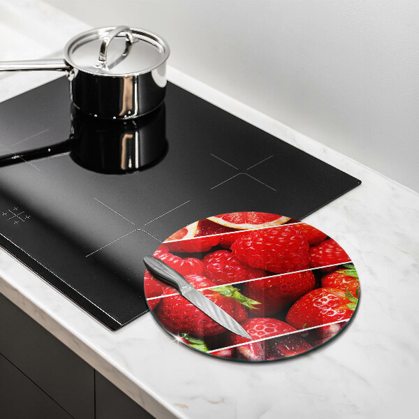Chopping board glass Colorful fruit