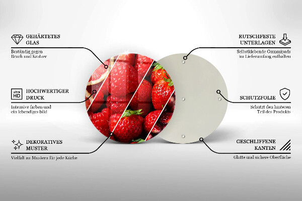 Chopping board glass Colorful fruit