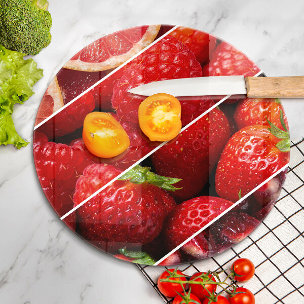 Chopping board glass Colorful fruit