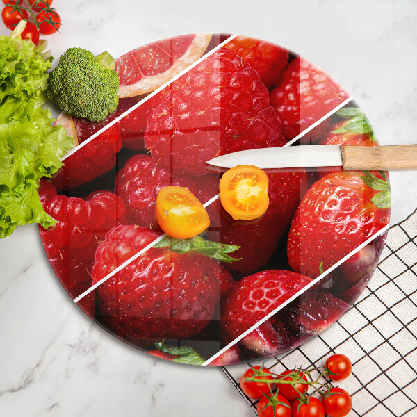 Chopping board glass Colorful fruit