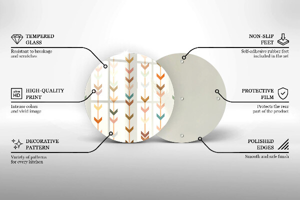 Chopping board glass Geometric elements