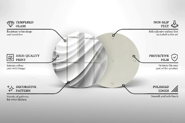 Chopping board glass Geometric lines