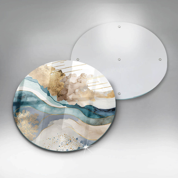 Chopping board glass Colorful marble