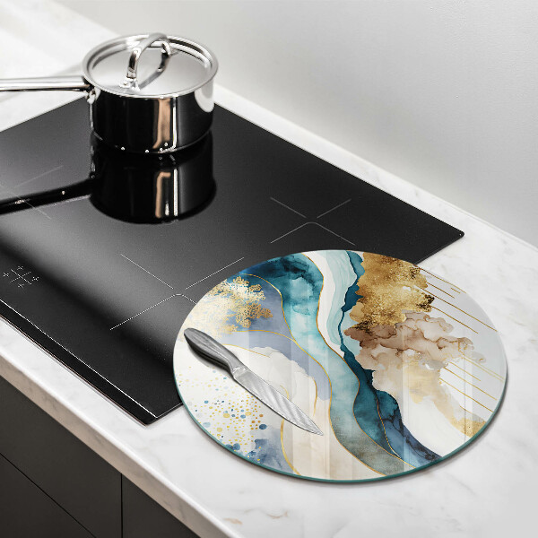 Chopping board glass Colorful marble