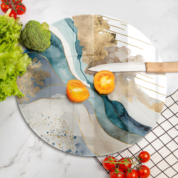 Chopping board glass Colorful marble