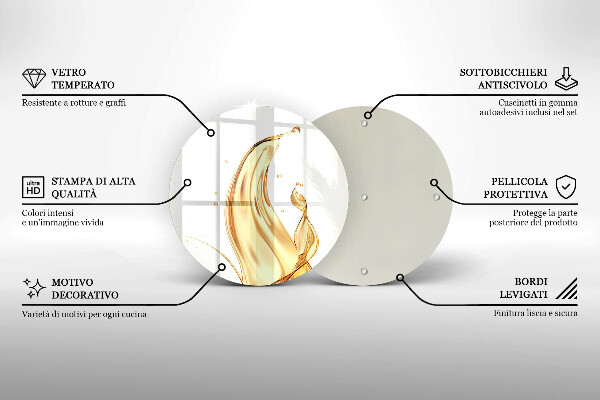 Chopping board glass Olive oil