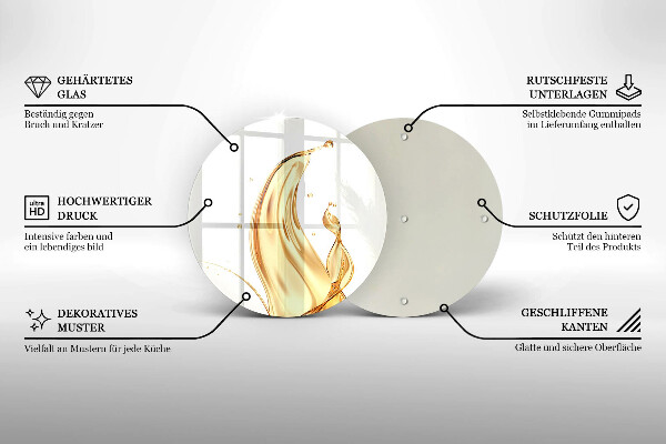 Chopping board glass Olive oil