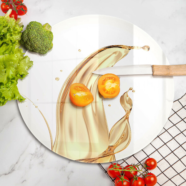 Chopping board glass Olive oil