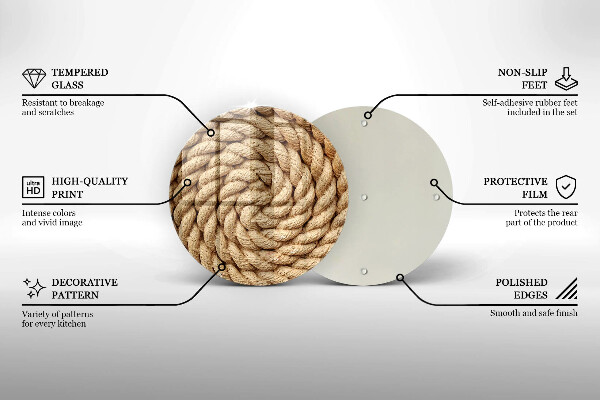 Chopping board glass Thick rope rope