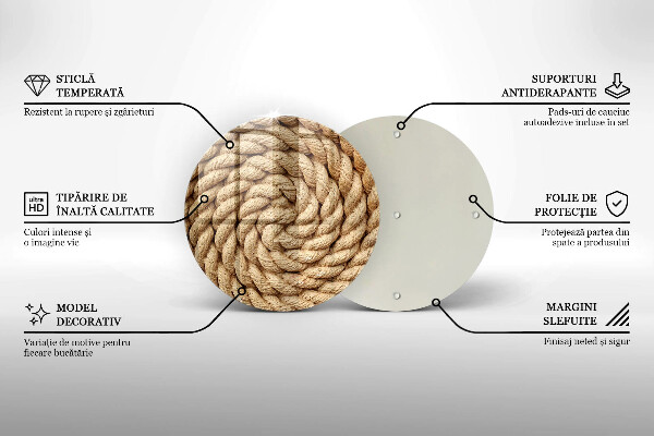 Chopping board glass Thick rope rope