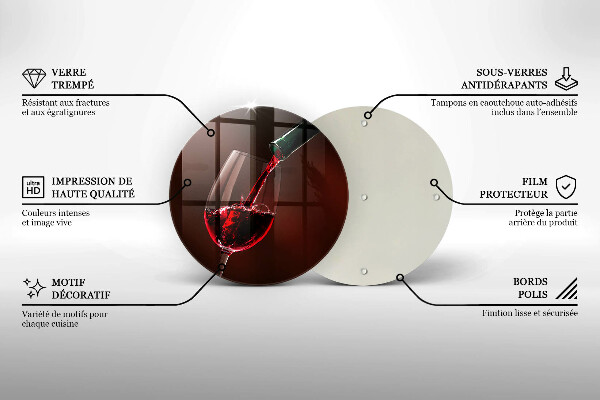 Chopping board glass A glass of wine