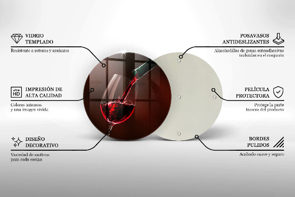 Chopping board glass A glass of wine