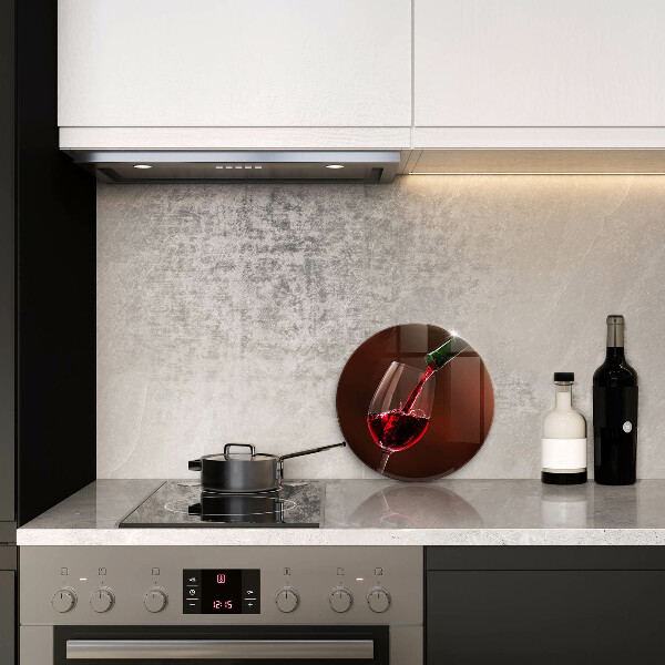 Chopping board glass A glass of wine