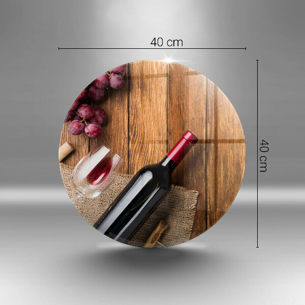 Chopping board glass A bottle of red wine