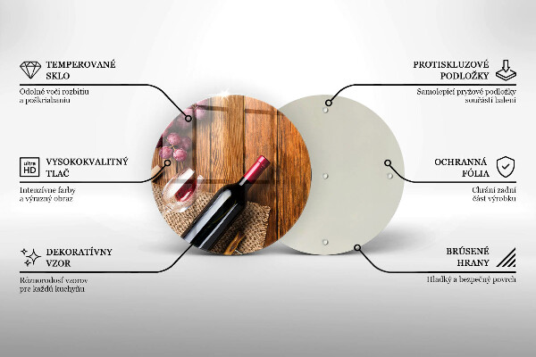 Chopping board glass A bottle of red wine