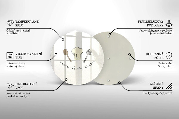 Chopping board glass Master of the Kitchen