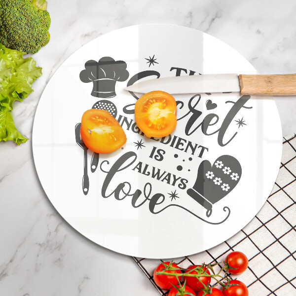 Chopping board glass Inscription, sentence