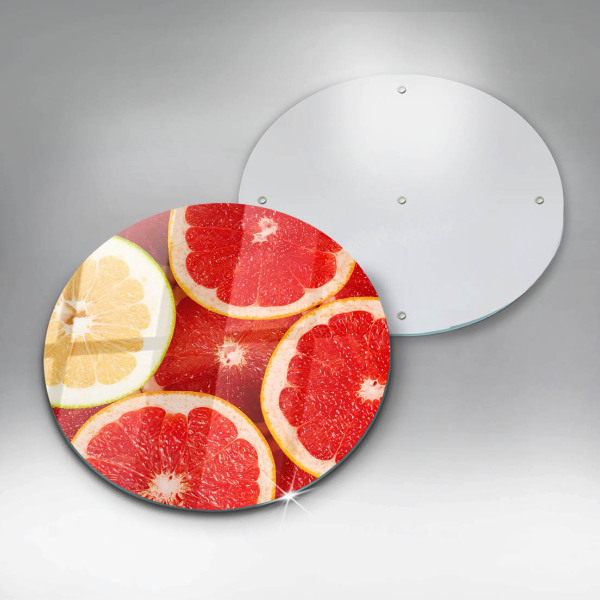 Chopping board glass Grapefruit slices