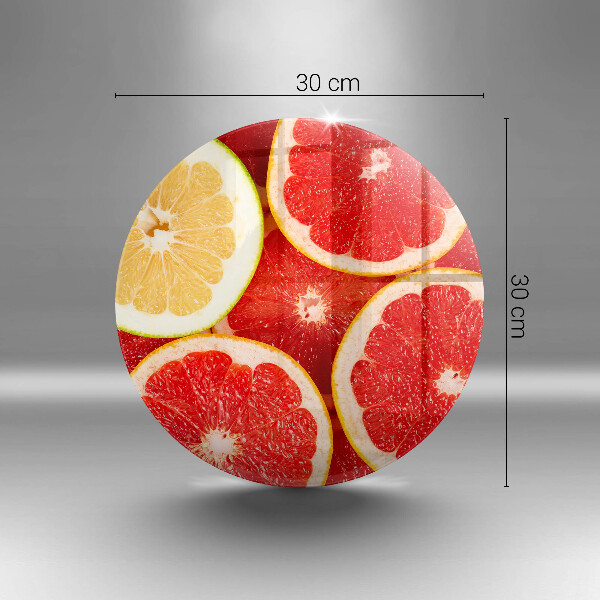 Chopping board glass Grapefruit slices