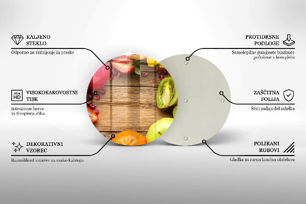 Chopping board glass Fresh fruit