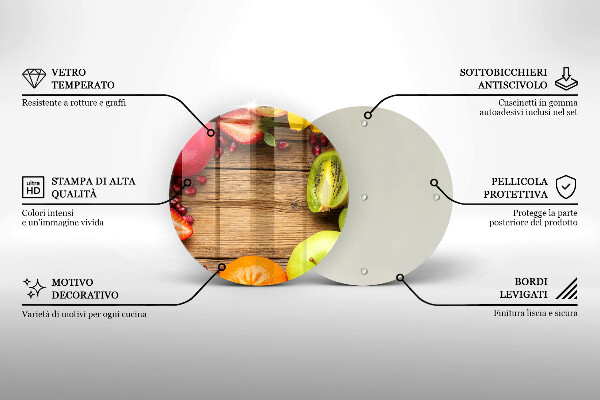 Chopping board glass Fresh fruit