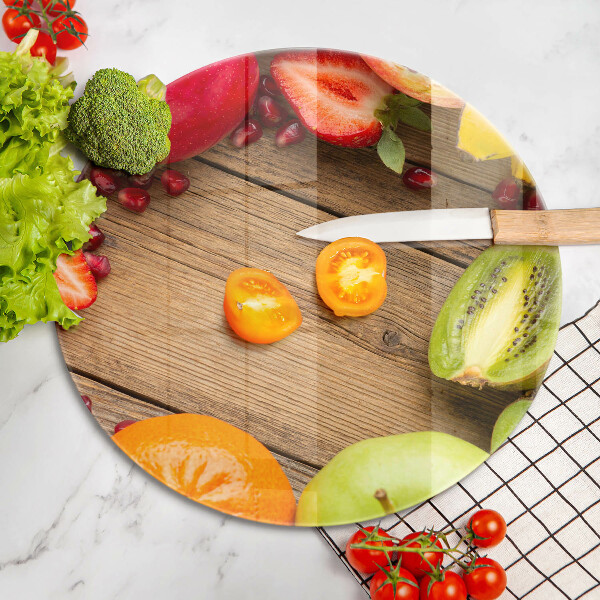 Chopping board glass Fresh fruit