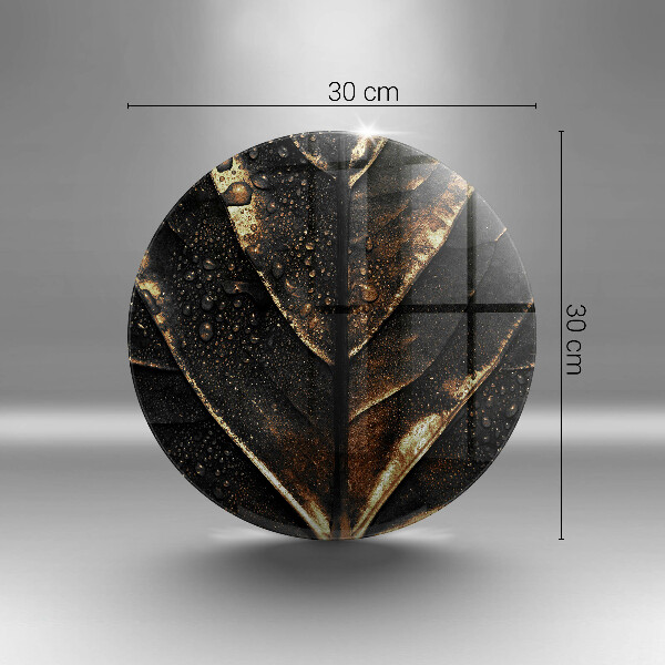 Chopping board glass Golden leaf