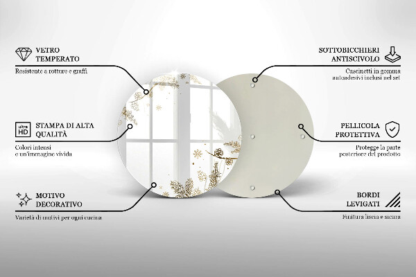 Chopping board glass Winter decorations