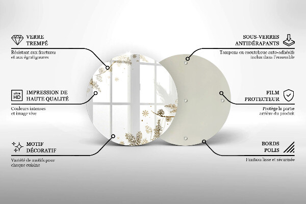 Chopping board glass Winter decorations