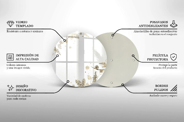 Chopping board glass Winter decorations