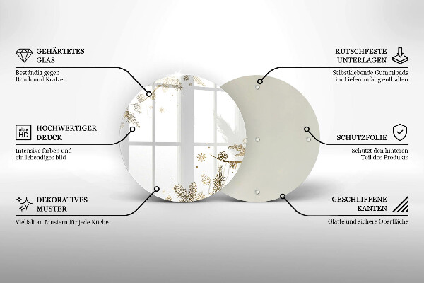 Chopping board glass Winter decorations