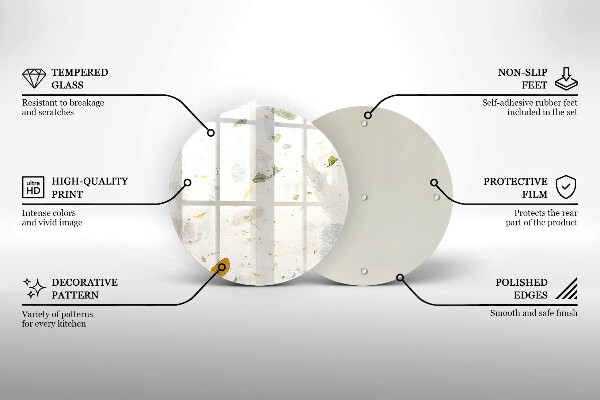 Chopping board glass Falling leaves