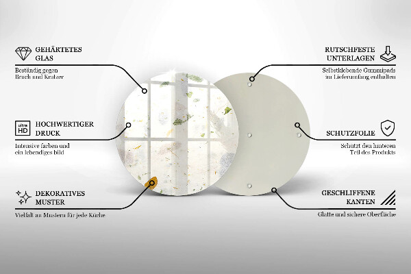 Chopping board glass Falling leaves