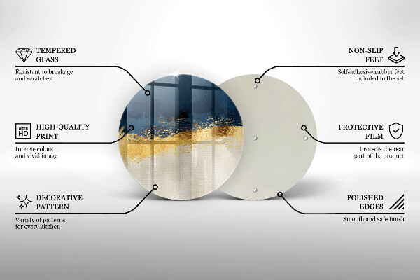 Chopping board glass Abstraction gold