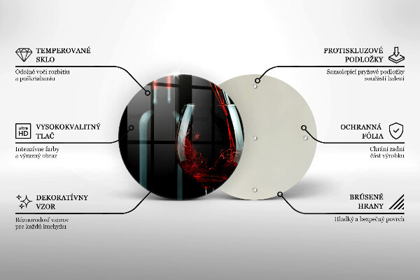 Chopping board glass A bottle of wine and a glass