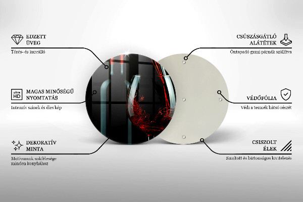 Chopping board glass A bottle of wine and a glass