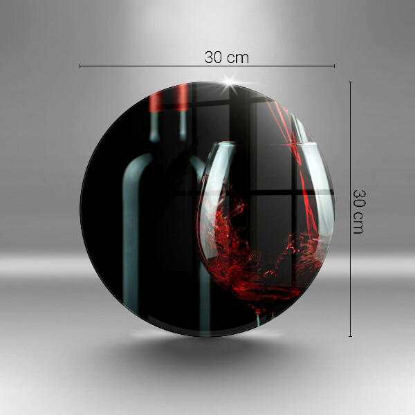 Chopping board glass A bottle of wine and a glass