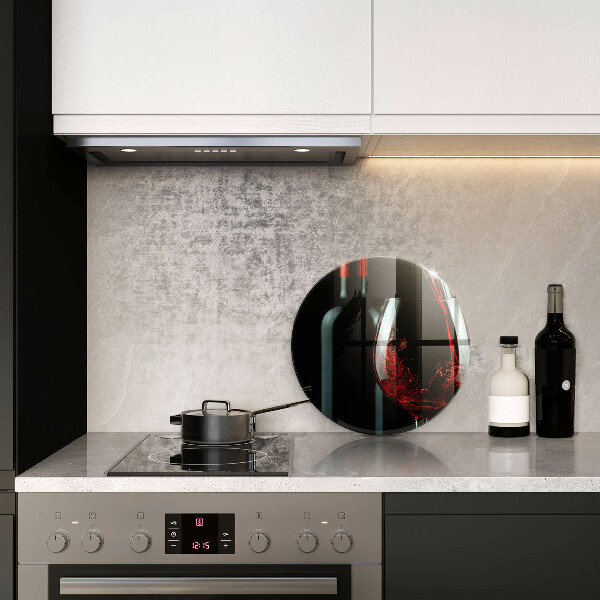 Chopping board glass A bottle of wine and a glass