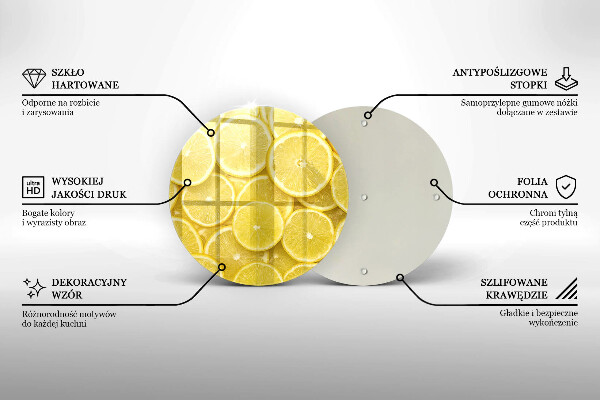 Glass cutting board Lemon fruit