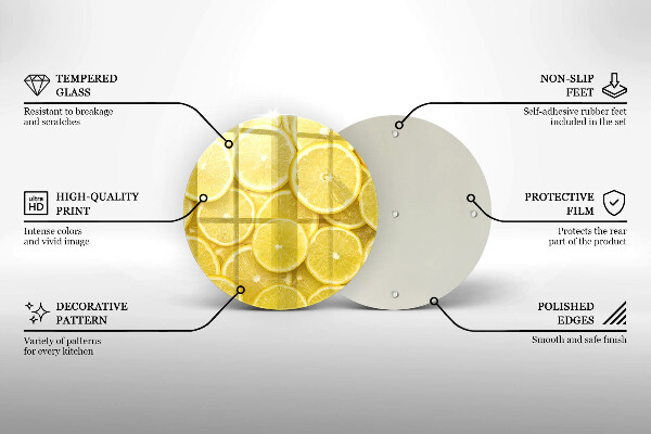 Glass cutting board Lemon fruit