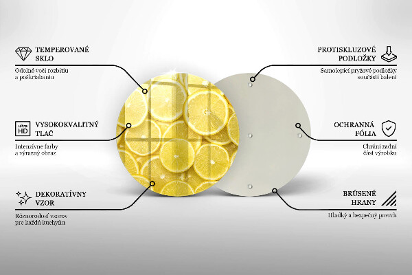 Glass cutting board Lemon fruit